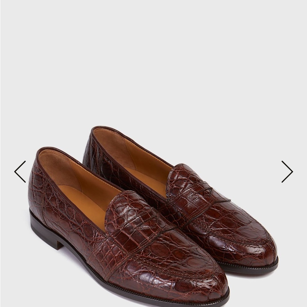 Paul Stuart Lee II Low Vamp Crocodile Penny Loafer